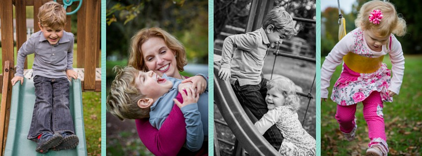 The natural way my kids are captured laughing and playing in these photos is fantastic! What a great family photo session--go book yours today!