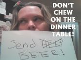 Don't Chew on the Dinner Table badge @dontchew @meredithspidel