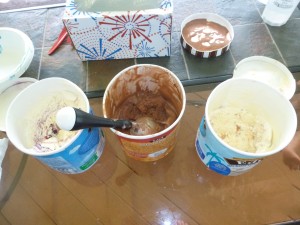 3 minutes later (be kind...we had a few friends over to help us out, really...)