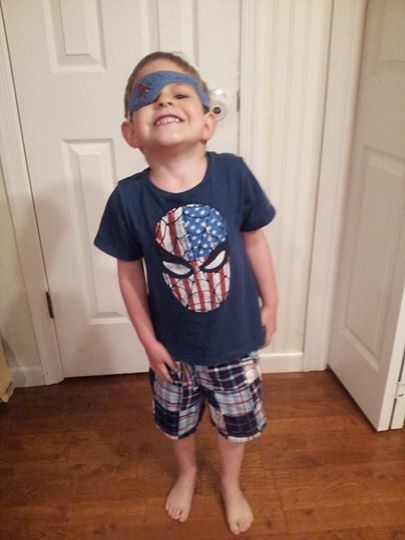 Adios, little Spiderman pirate! We're booting this eye patch!