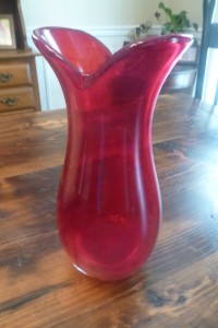 Red glass vase @meredithspidel @swapdom