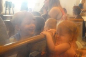 Such a crappy photo, but I love that Mr. Jackson was supposed to be graduating preschool but my daughter wouldn't stop flirting with him.