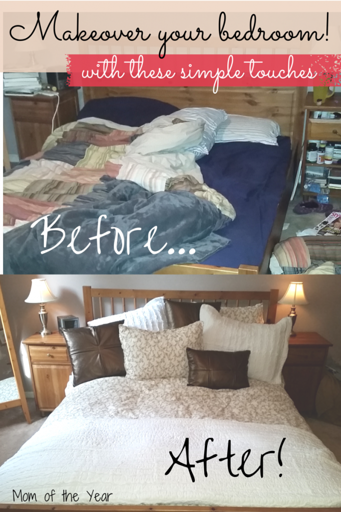 With a few simple, inexpensive touches, you can quickly makeover your bedroom. Mine was a MESS--check out these tricks I used and get ready for your own new room!
