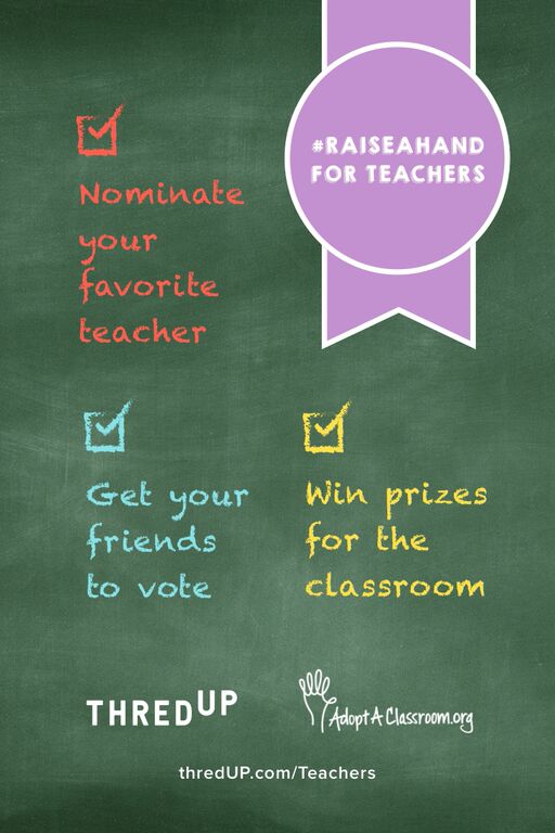 Teachers give SO much for our kids. I'm so grateful for this chance to recognize and celebrate their hard work in schools for our children! Please join me in this one small (one-minute!) step to give back to them!