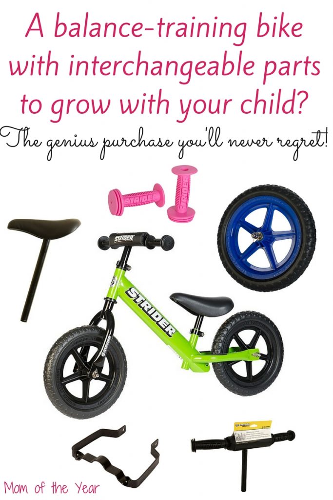 This balance-training bike has been a blessing for my cautious learning-to-ride son. And the interchangeable parts that can be switched out as he grows? Genius and saves us a ton instead of having to buy a whole new bike! Get the scoop on how these work & you'll fall for them too!