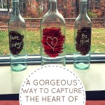 The sweet and powerful heart of the Cinderella movie is captured so beautifully in the wine bottle DIY craft. This home decor idea is a simple, easy way to add a touch of love, courage, heart, and kindness to your home decor!