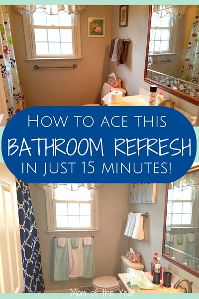 Is your bathroom looking tired and in need of some freshening up? Try this easy-peasy way to get the bathroom refresh you need. You can be as elaborate or as simple as you want, or as time and budget allow, but start with this idea to spruce up your decor and get your new look underway!