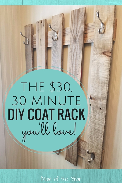 DIY Pallet Board Coat Rack in 3 Easy Steps - The Mom of the Year