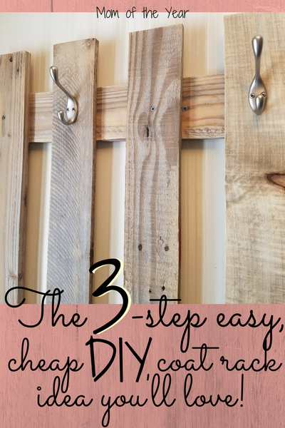 DIY Pallet Board Coat Rack in 3 Easy Steps - The Mom of the Year