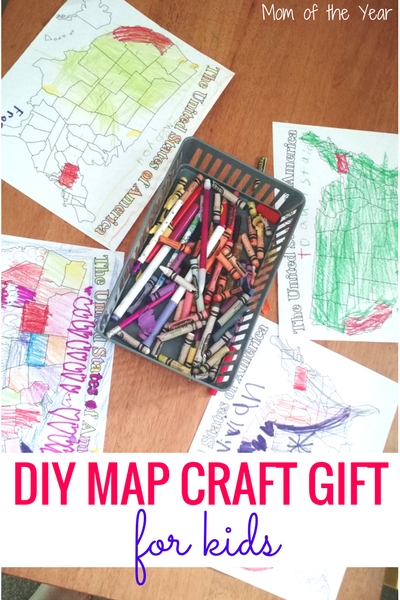 Have a long-distance friend you'd like to send a gift to, but not sure what to give? This DIY map craft care package gift is the perfect, sweet, personal touch that will mean so much! Check the 3 easy how-to steps, plus these fun ideas for getting kids involved. Bonus geography lesson included!