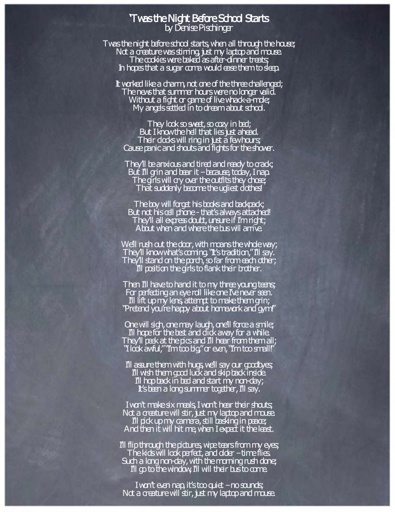 Back to school is such an emotional time! The good, the bad and everything in between. Here's how to handle all of these back to school emotions the smart way--for moms and kids! The nifty perspective of the third idea will surprise you--and make a huge difference! Read this and feel normal!