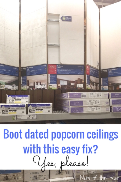 Tired of staring up at your dated popcorn ceilings? Refresh your home and room the easy way with these DIY new ceilings! They are affordable, classy, stylish and easy to install! Check them out and boot those old ceilings to the curb! Check in here for the scoop on where to find the full in-store displays!