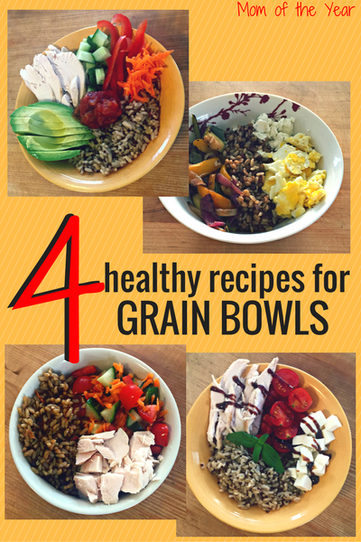 Looking for a healthy lunch choice that's easy to make? Grain Bowls are hearty, healthy, satisfying, and a fantastic way to use up leftovers. Check these four great recipe ideas and then grab the bonus sub-in options to personalize for your own taste. I would never have thought of some of these fab mix-ins!