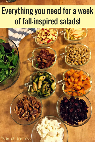 Looking for a way to spruce up your lunchtime routine while keeping it healthy? Try one of these fab ideas for fall-inspired salads! I would never have thought of some of these combinations, but they are genius--and delicious!