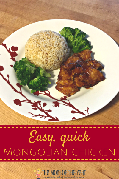 Busy day with no time to cook? No sweat! Try this Mongolian Chicken Takeout Fake Out Recipe for a family-friendly dinner that's super-quick, easy and DELICIOUS! I love this idea for healthy, nutritious side dish too!