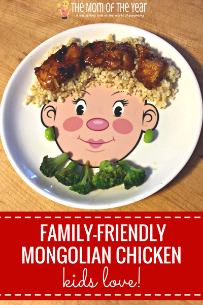 Busy day with no time to cook? No sweat! Try this Mongolian Chicken Takeout Fake Out Recipe for a family-friendly dinner that's super-quick, easy and DELICIOUS! I love this idea for healthy, nutritious side dish too!