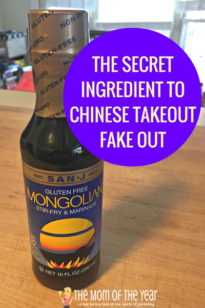 Busy day with no time to cook? No sweat! Try this Mongolian Chicken Takeout Fake Out Recipe for a family-friendly dinner that's super-quick, easy and DELICIOUS! I love this idea for healthy, nutritious side dish too!