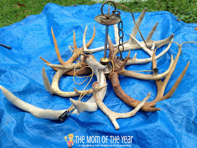 DIY Deer Antler Chandelier - The Mom of the Year