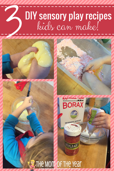 These DIY sensory play recipes are perfect for fidgety kids to make and play with! Using only a few ingredients you'll find in your pantry, it's time to whip up these easy batches of homemade flubber, foam dough and slime! I love the fun twist you can add to to the slime!