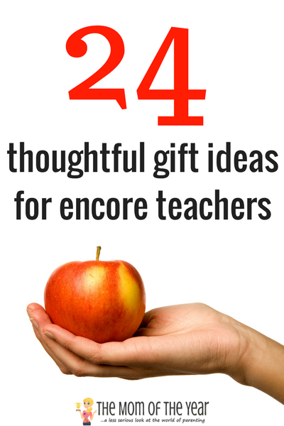 Don't forget all the teachers who are part of your child's day--check out these gifts for encore teachers and find something special to give the music teacher, library teacher, art teacher and gym teacher. 24 creative ideas--and I would never have thought of the last few! Genius!