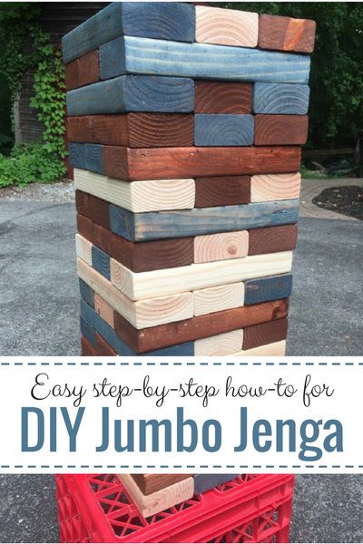 Love yard games? Try this fun, DIY Jumbo Jenga project--makes a super family gift for loads of play and together time! Easy step-by-step with cool bonus tips included!