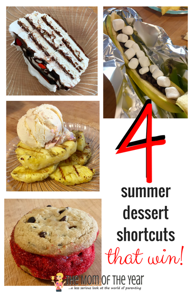 Need a last minute crowd-pleasing dessert? Look no further! Try these 4 family-friendly recipes and make quick work with these summer dessert shortcuts! Try these 4 family-friendly recipes and make quick work of the perfect summer desserts that will suit whatever summer fun occasion you have on hand! I LOVE the 3rd idea--bring on the campfire!