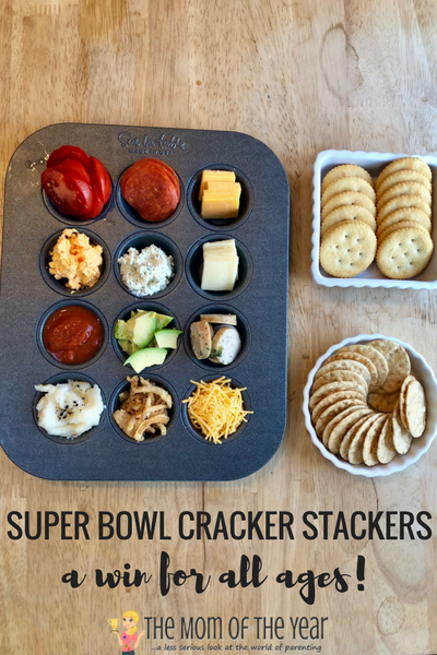 This DIY Cracker Stacker Bar is genius for your Super Bowl party! The brilliance is that it's perfect for young kiddos and adults alike--check out why it's so sweet, along with all the how-to you need, and get ready to enjoy this genius party hit idea! Score!