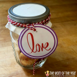 Looking for the perfect, affordable Valentine's gift? This Easy DIY Valentine’s Day Mason Jar Gift fits the bill beautifully. Kid-friendly and affordable, it's the perfect treat for your sweet! And make sure to grab this free Valentine's gift tag printable--it is fantastic!