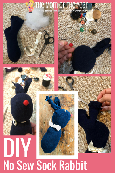 15 Minute DIY No Sew Sock Rabbit - The Mom of the Year 15 Minute DIY No Sew Sock Rabbit - The Mom of the Year
