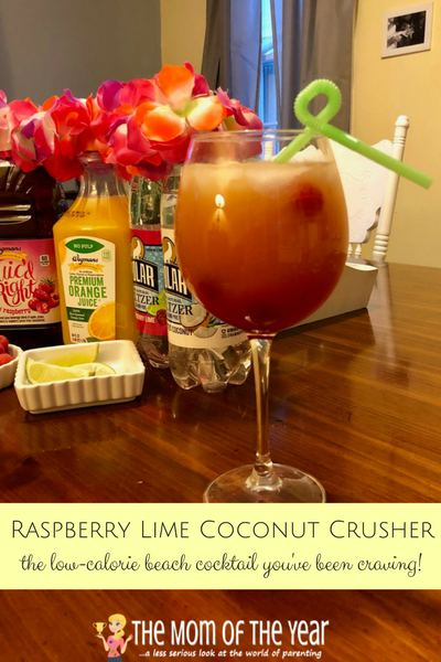 Dreaming of kick-back beach days? Bring the vacation to you with this INCREDIBLE cocktail recipe for a Raspberry Lime Coconut Crusher! It's dreamy, drool-worthy and the perfect summer escape you need--all in one delicious drink that will whisk you away, mama!