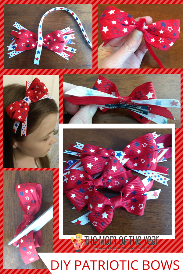 DIY Patriotic Bows are the PERFECT way to get your little gal in the Americana spirit for Memorial Day or July 4th! You'll be surprised at how easy these are to whip up! Save a ton of money making your own vs. purchasing store-bought, and these make a super gift too! And MAKE SURE to catch the smart tips at the end about what mistakes to avoid for better results!