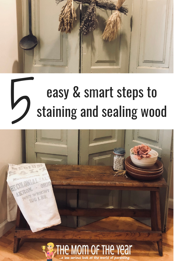 Want to preserve an old piece of furnture? Following this simple and smart DIY how-to to stain and seal wood so it will last! These steps are so clear, and I would never have know the trick to the poly coat!