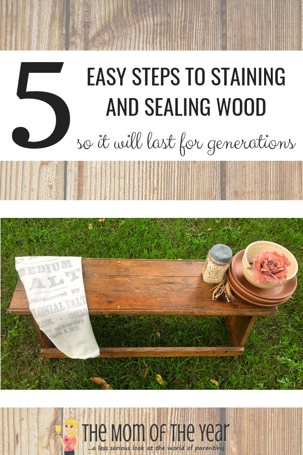 Want to preserve an old piece of furnture? Following this simple and smart DIY how-to to stain and seal wood so it will last! These steps are so clear, and I would never have know the trick to the poly coat!