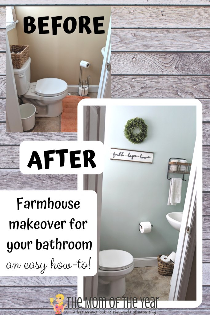 Have a bathroom or powder room in need of a spruce? This fab farmhouse makeover, step-by-step DIY project will refresh your space in no time, on the cheap! A budget-friendly, easy DIY project that will make a ton of difference!
