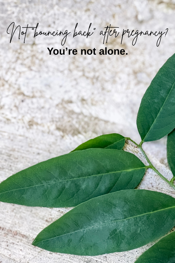 Not "bouncing back" after pregnancy? I promise, you aren't alone! Read this--it will help.